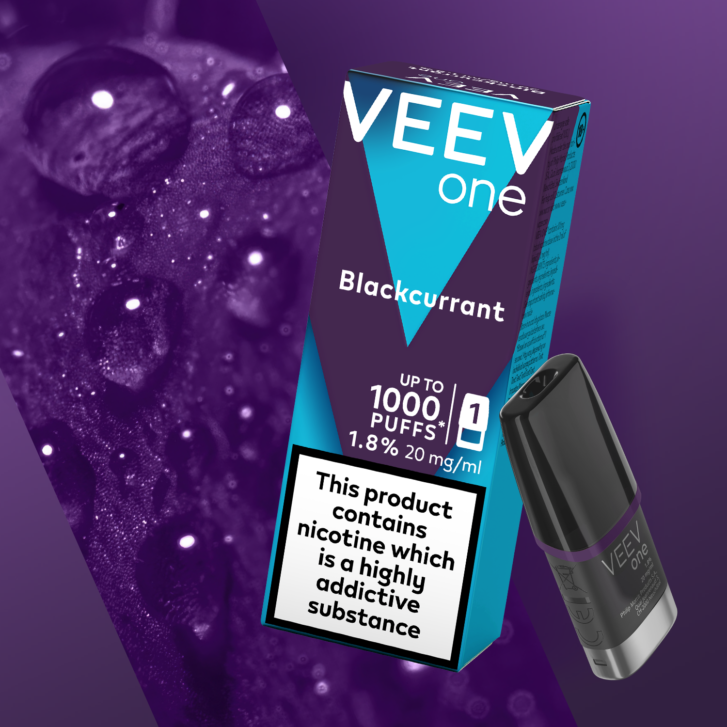 VEEV One Blackcurrant 1.8% 1 pods pack (VEEV ONE BLACKCURRANT)