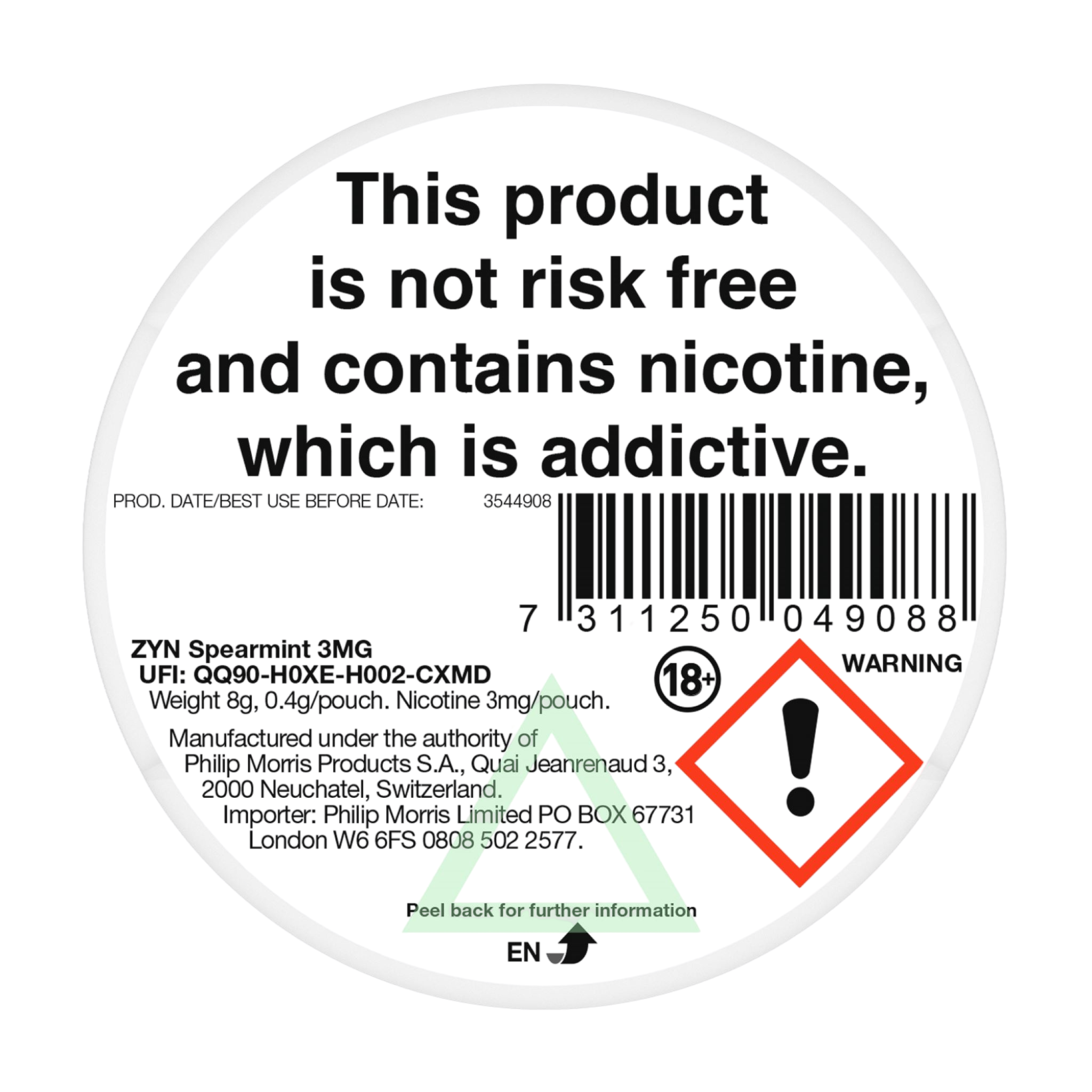 ZYN Spearmint 3mg (SPEARMINT)