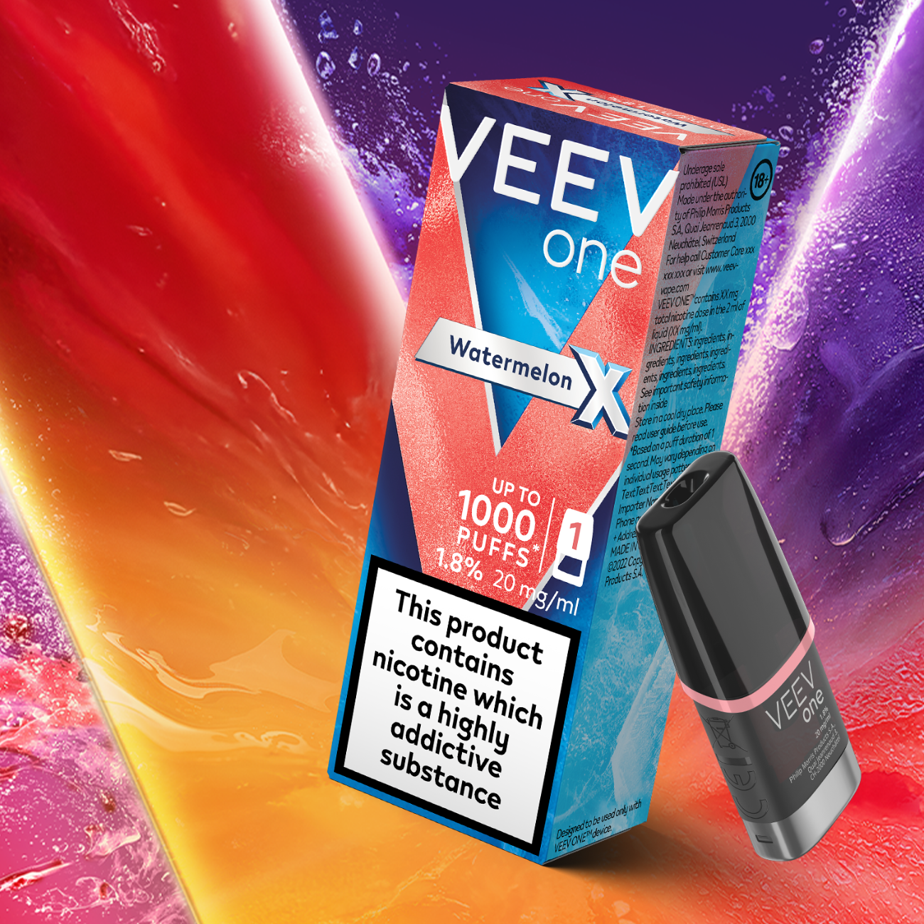 Veev One Summer Veev One Vapourizer Device  Goodfellas Cigar Shop Buy VEEV  One Watermelon X Vape Pods Pack |