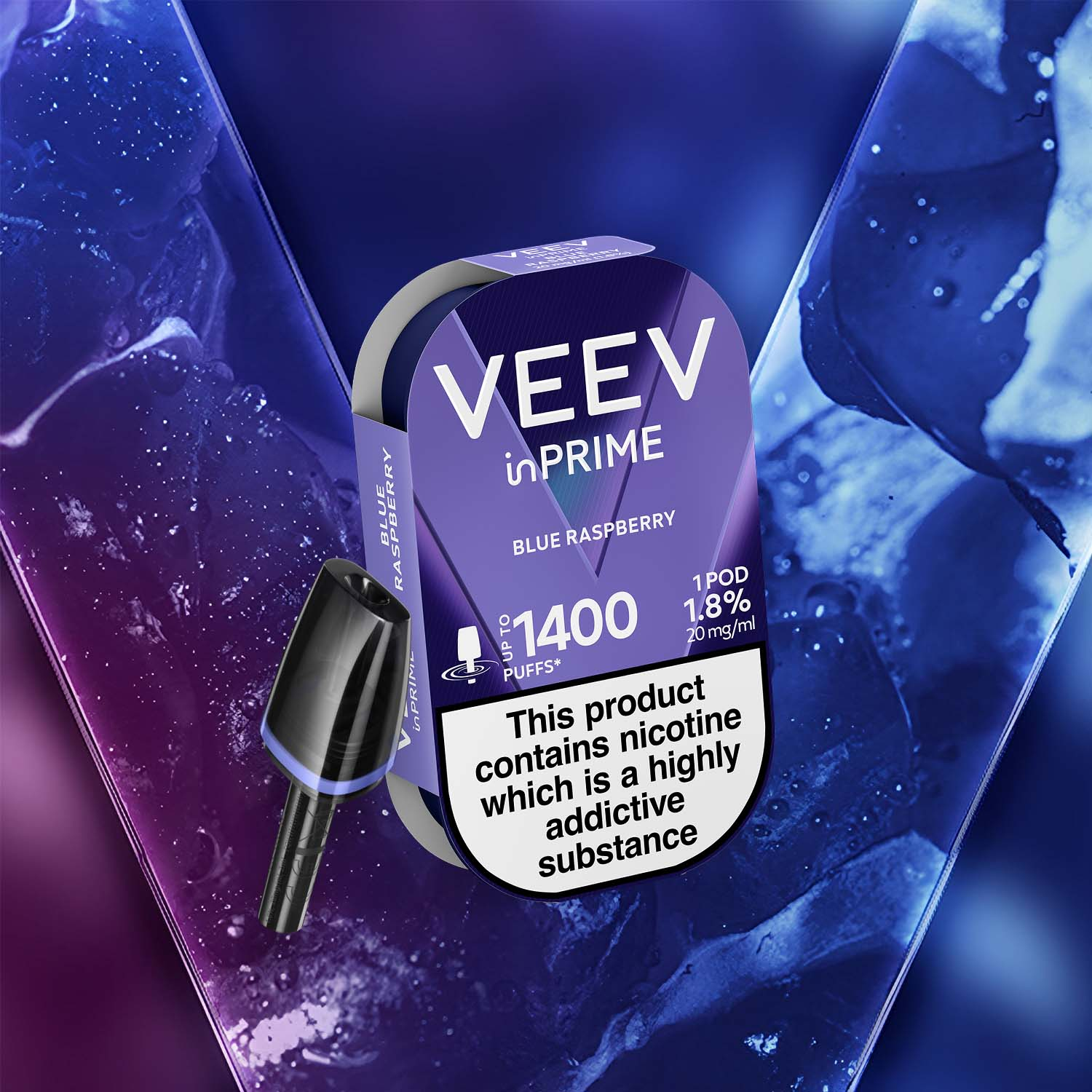 VEEV inPRIME Blue Raspberry 1 pod pack (Blue Raspberry)