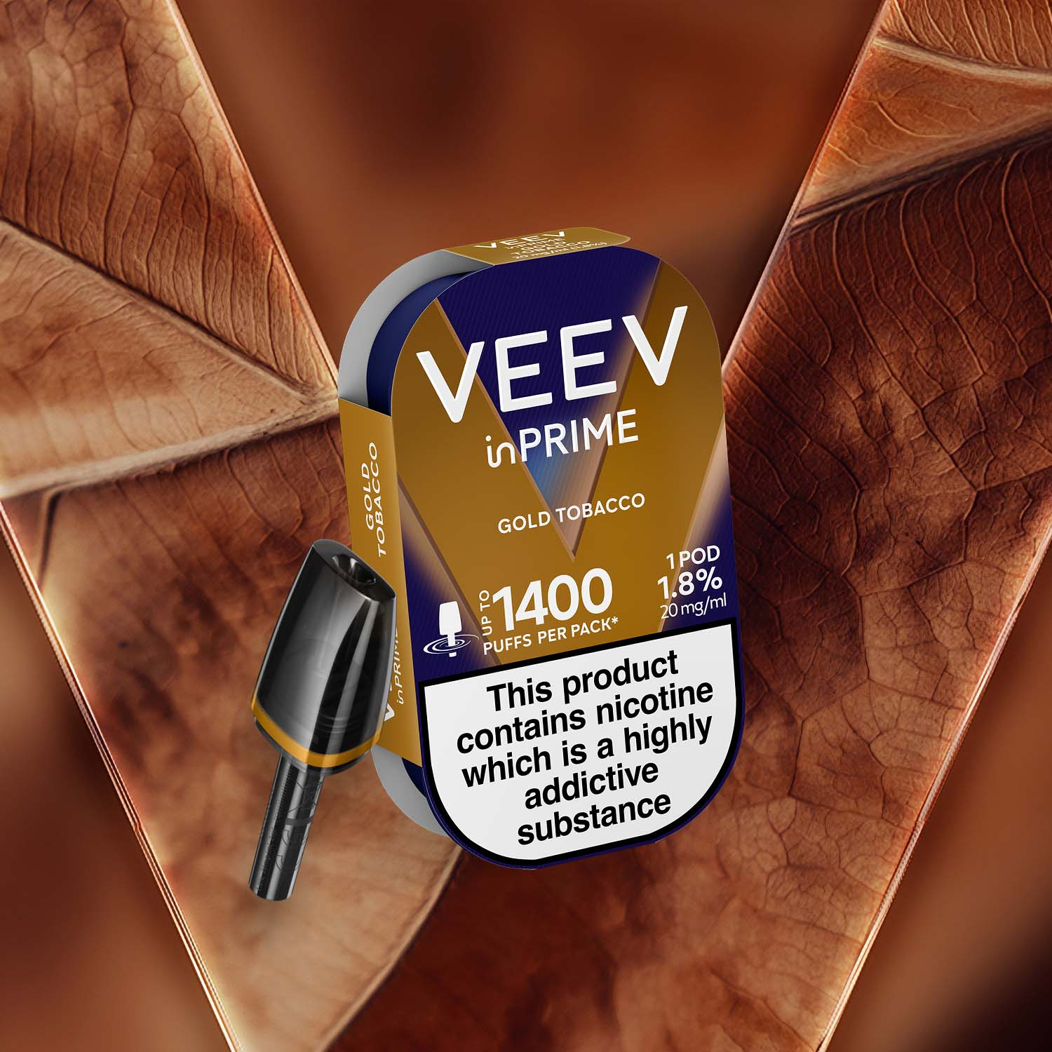 VEEV inPRIME Gold Tobacco 1 pod pack (Classic Tobacco)