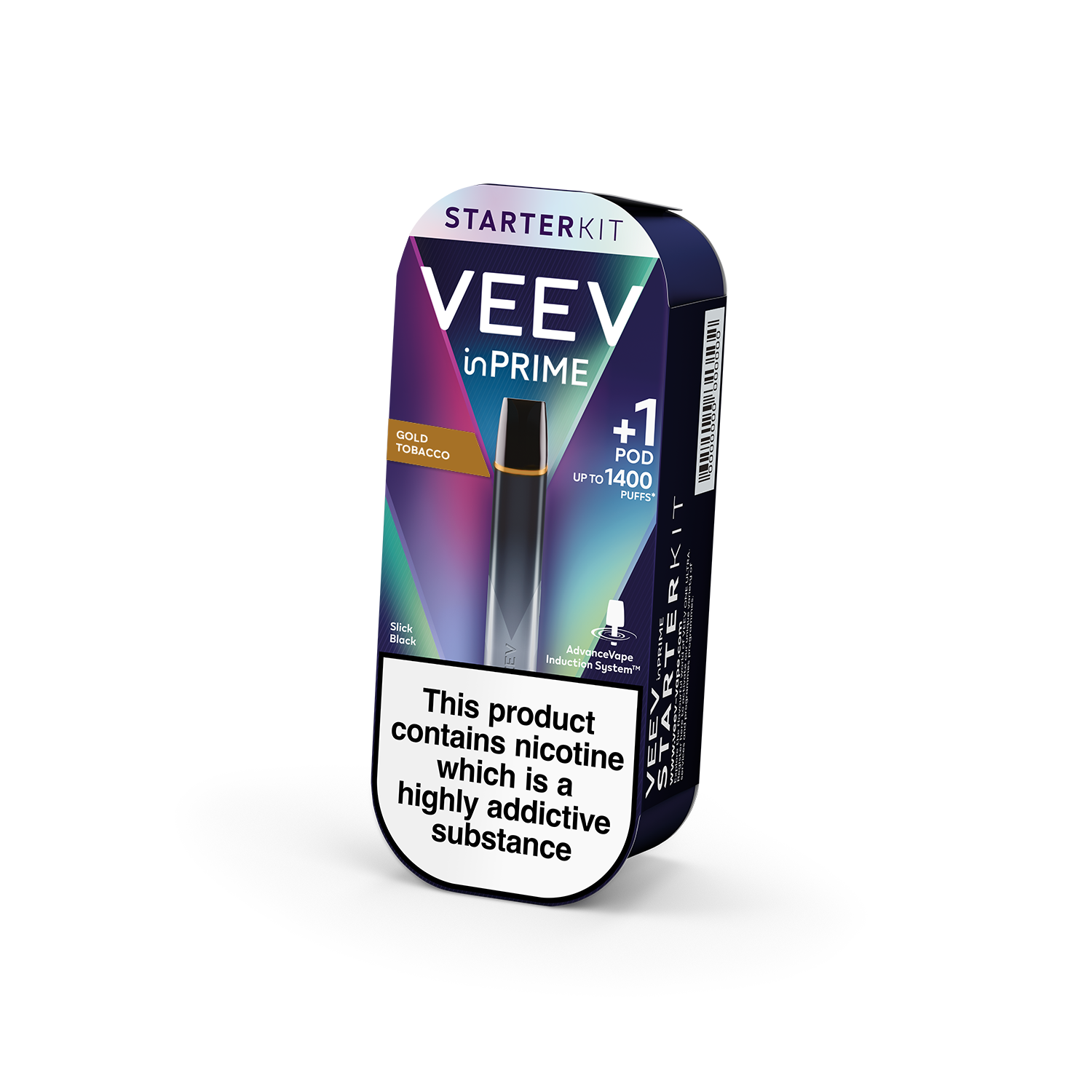VEEV inPRIME Starter Kit Black with 1 Gold Tobacco Pod