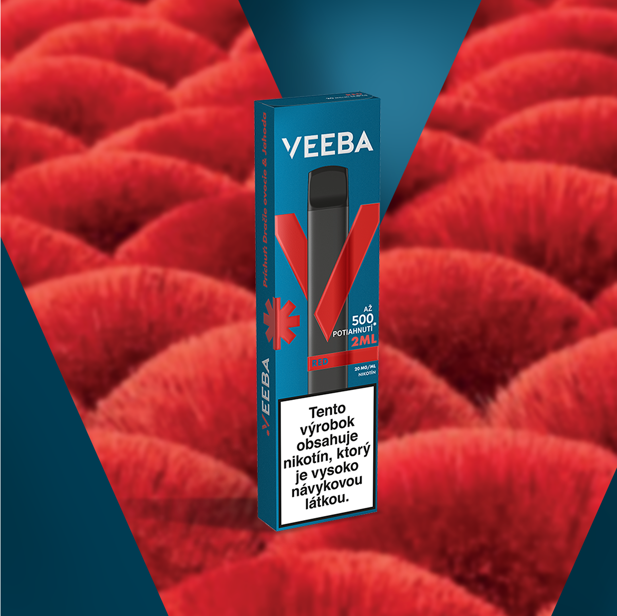 VEEBA RED JEDNORAZOVÁ E-CIGARETA (Red)