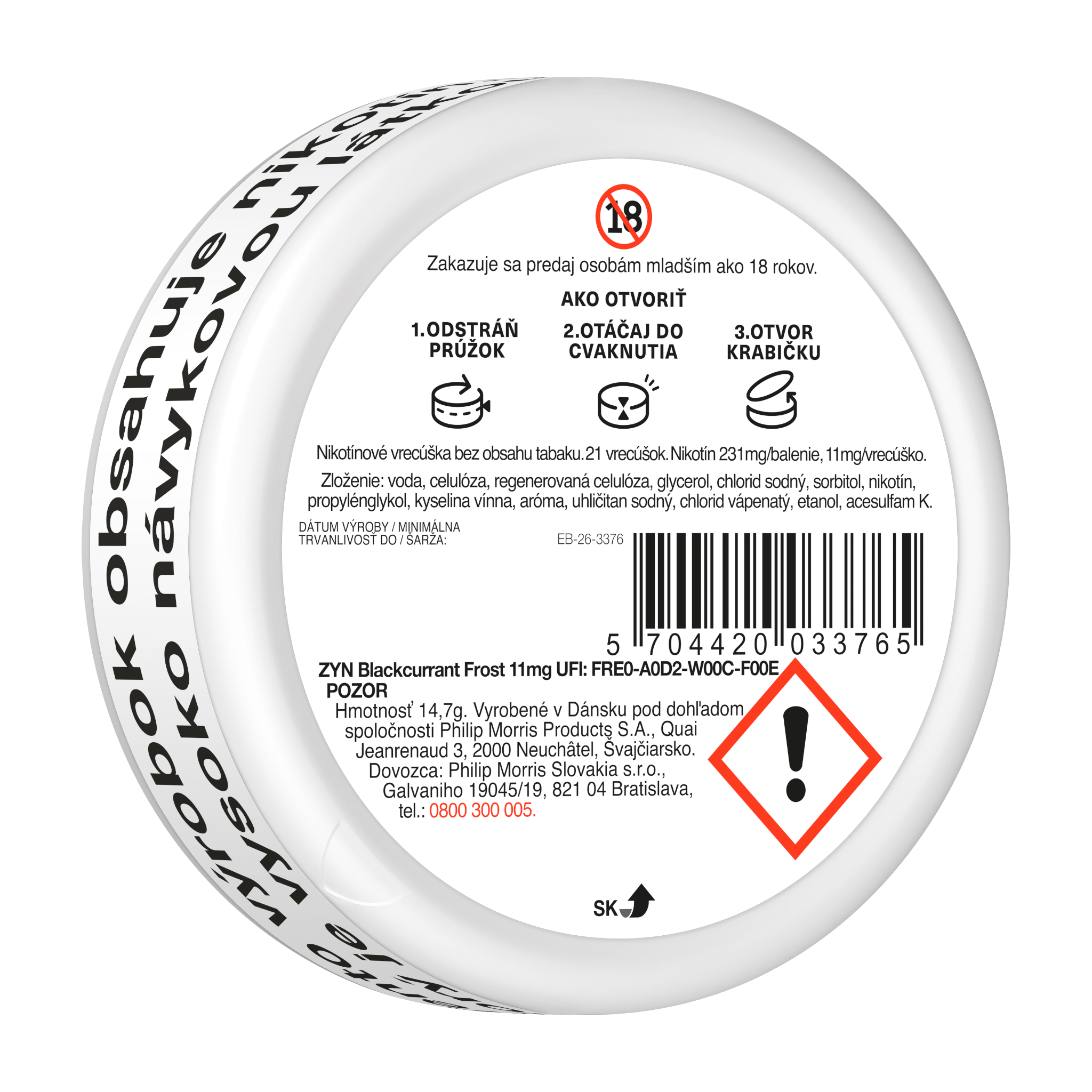 ZYN BLACKCURRANT FROST 11 MG (KRABIČKA) (ICY BLACKCURRANT)