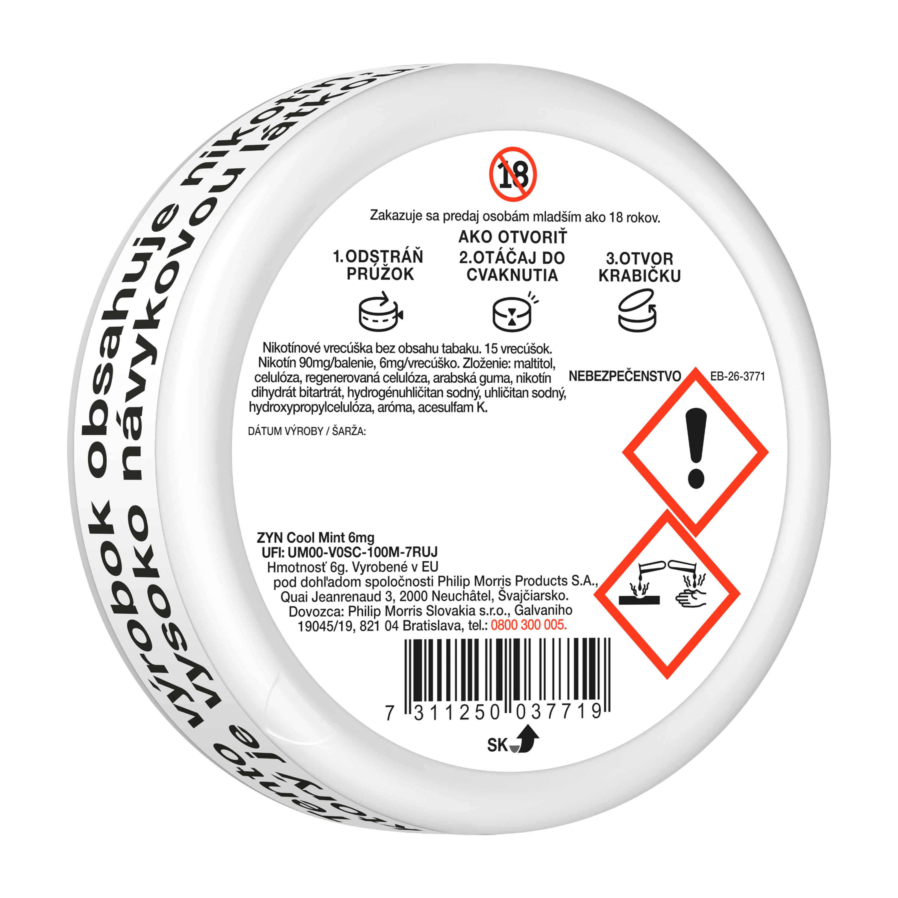 ZYN COOL MINT 6 MG (KARTÓN) (Cool Mint)