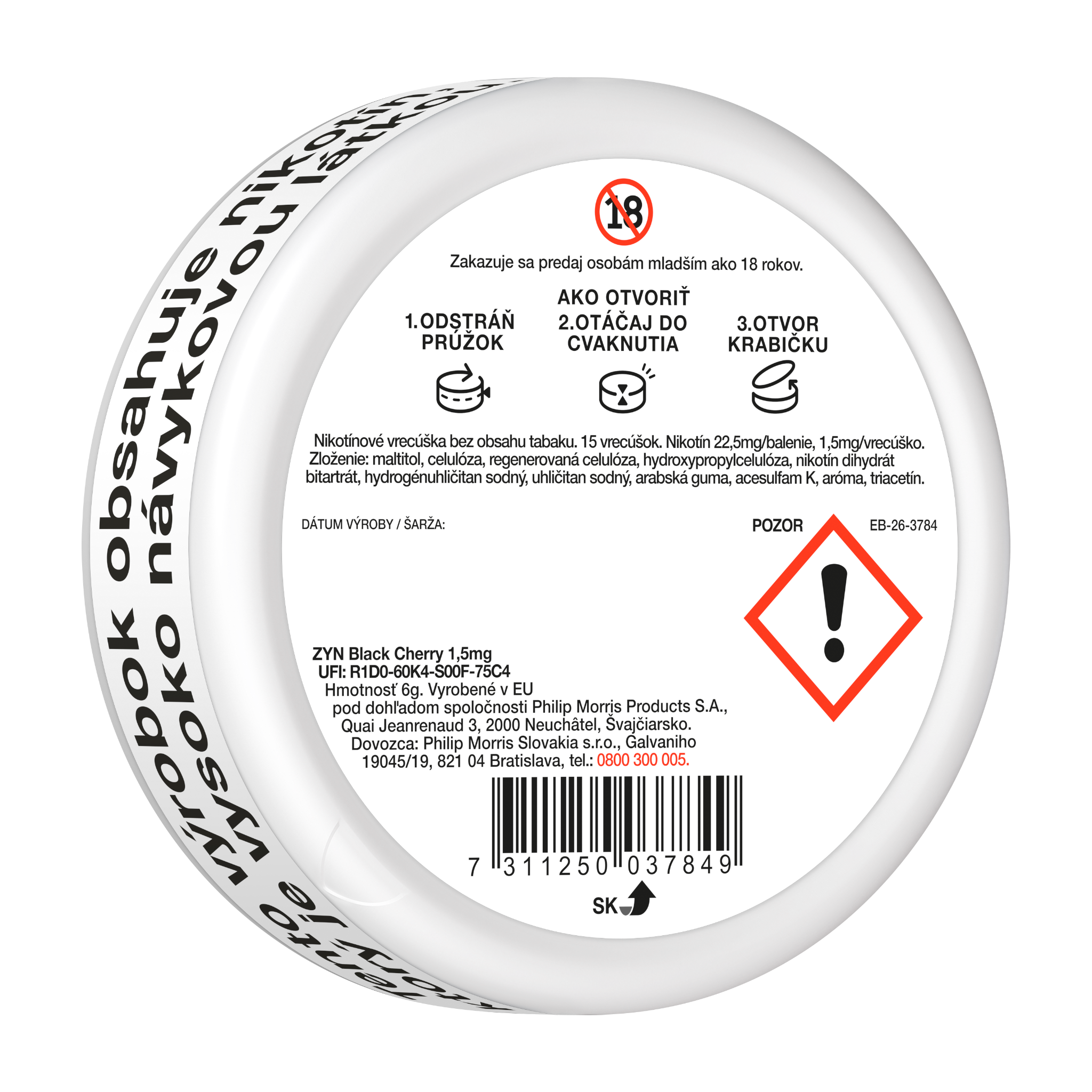 ZYN BLACK CHERRY 1.5MG (KARTÓN) (Zyn Black Cherry)