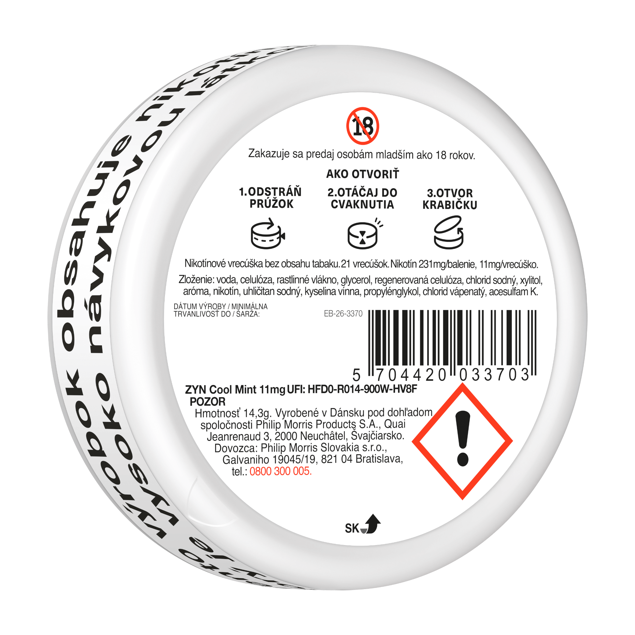 ZYN COOL MINT 11 MG (KARTÓN) (Cool Mint)