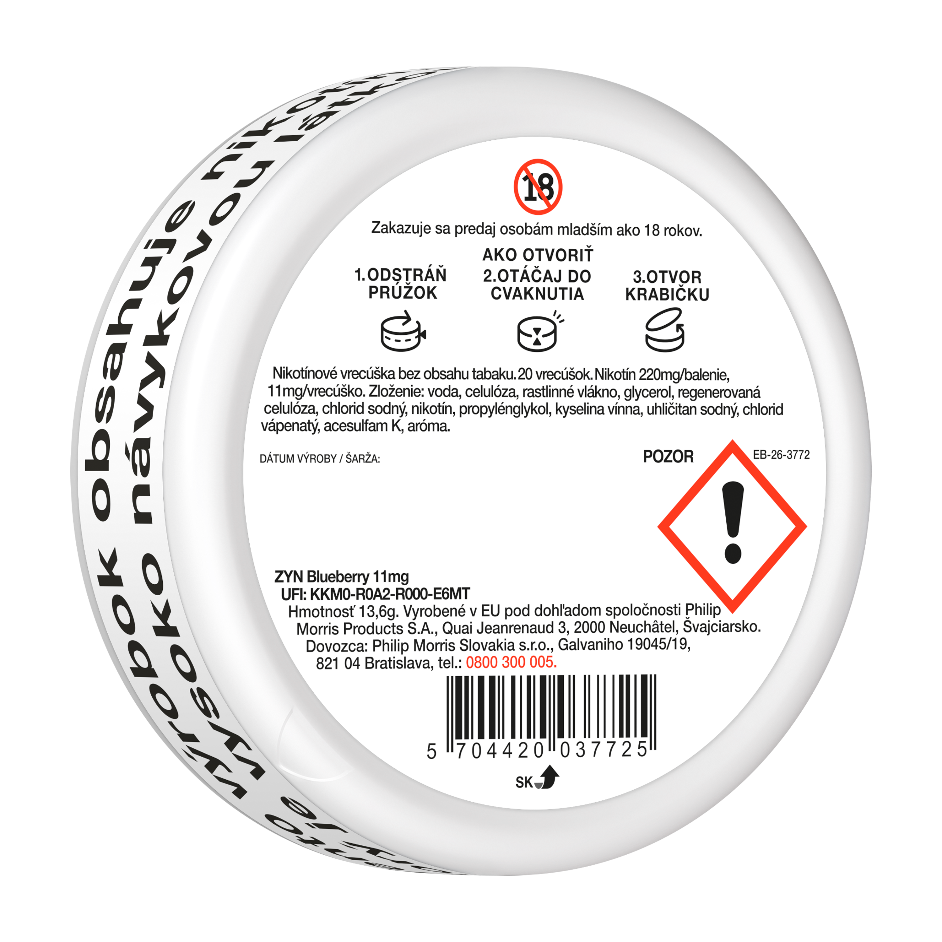 ZYN BLUEBERRY 11 MG (KRABIČKA) (Blueberry)