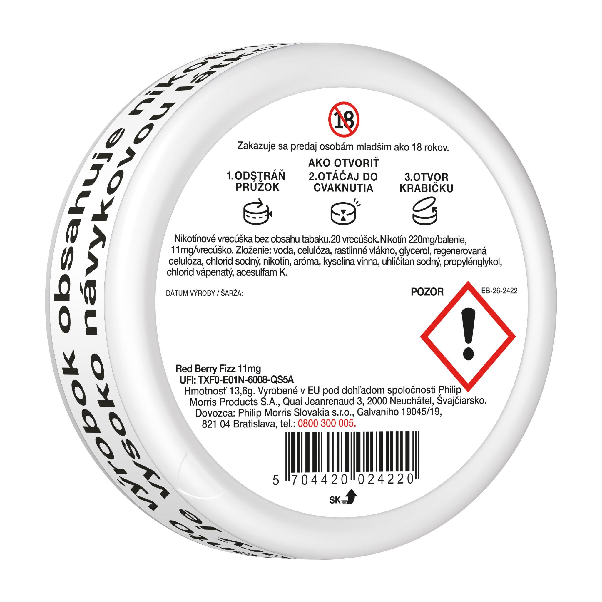 ZYN RED BERRY FIZZ 11 MG (KRABIČKA) (Red Berries)